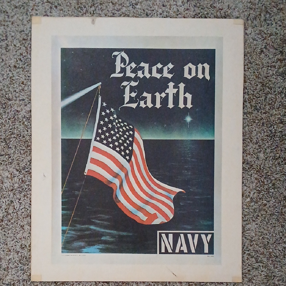 VINTAGE 1966 20"X16" NAVY POSTER